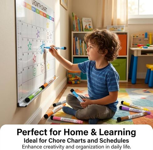 4 عبوات من أقلام التحديد المغناطيسية للمسح الجاف، رأس رفيع مع ممحاة، علامات سبورة بيضاء ذات رائحة منخفضة لتقويم جدول الأعمال في الثلاجة، سبورة بيضاء للأطفال في المدرسة والمنزل، مجموعة أقلام ملونة in Kuwait