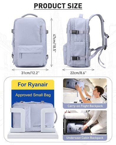 حقيبة ظهر بختم مفرغ للسفر مع مضخة هواء مضغوطة، حقيبة نهارية تحمل على متن الطائرة، معتمدة من Vacpack، حقائب كمبيوتر محمول موفرة للمساحة مع نظام تفريغ، حقيبة سفر للنساء والرجال، أرجواني داكن in Kuwait