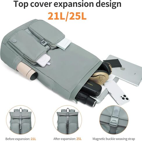 aji Travel Laptop Backpack for Men Women, Large School Backpack Fit 17Inch Laptop, Side Access&Wide Opening Expandable Carry on Backpack for Airplanes, Water Resistant Computer Backpack(Slate Blue) in Kuwait