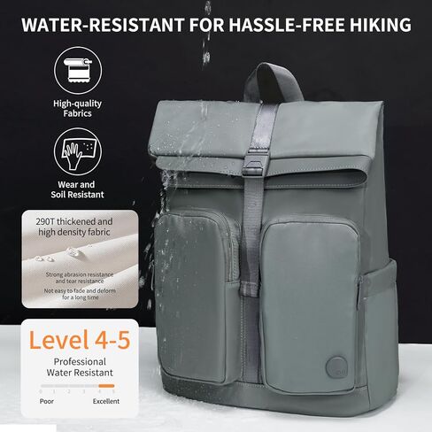 aji Travel Laptop Backpack for Men Women, Large School Backpack Fit 17Inch Laptop, Side Access&Wide Opening Expandable Carry on Backpack for Airplanes, Water Resistant Computer Backpack(Slate Blue) in Kuwait