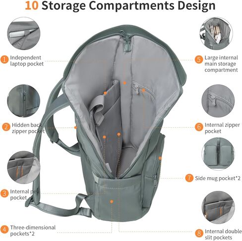 aji Travel Laptop Backpack for Men Women, Large School Backpack Fit 17Inch Laptop, Side Access&Wide Opening Expandable Carry on Backpack for Airplanes, Water Resistant Computer Backpack(Slate Blue) in Kuwait