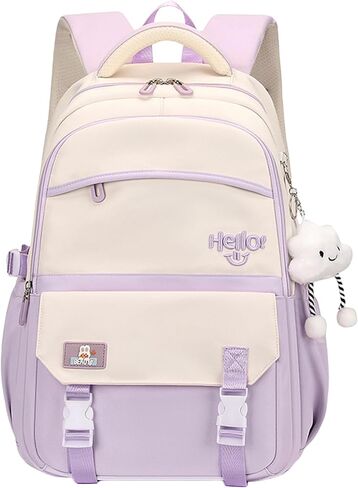 Y2K Aesthetic Backpack for Women Kawaii Preppy Travel Laptop Backpacks for College Cute Large Waterproof Daypack (Purple) in Saudi Arabia
