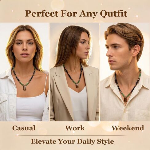 Money Necklace Long Crystal Beaded Necklace Money Attraction Necklaces Spiritual Protection Jewelry Feng Shui Wealth Obsidian Tiger Eye Jade Jewelry Gifts for Women Men in Saudi Arabia