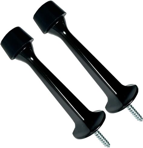 Solid Rigid Door Stops, 2 Pack Heavy Duty Door Stoppers with Soft Rubber Tip, Zinc Die Cast Door Stopper Protect Wall & Door (2, Satin Nickel) in Kuwait