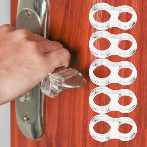 5PCS Door Handle Buffer Transparent Silicone Door Stopper Wall Protector Safety Anti-Collision Shock Absorber Pads in Saudi Arabia