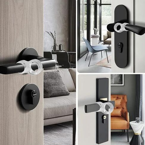 5PCS Door Handle Buffer Transparent Silicone Door Stopper Wall Protector Safety Anti-Collision Shock Absorber Pads in Saudi Arabia
