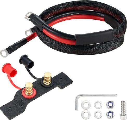 CZC AUTO Battery Jump Post Kit, 50 inch 4 AWG Pure Copper Cable Battery Post Extender, Remote Charging Terminal Fit for UTV, ATV, Car, RV, Trucks, Boat, Trailer in Saudi Arabia
