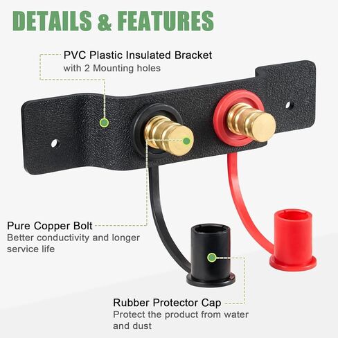 CZC AUTO Battery Jump Post Kit, 50 inch 4 AWG Pure Copper Cable Battery Post Extender, Remote Charging Terminal Fit for UTV, ATV, Car, RV, Trucks, Boat, Trailer in Saudi Arabia