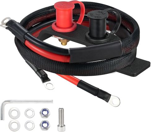 CZC AUTO Battery Jump Post Kit, 50 inch 4 AWG Pure Copper Cable Battery Post Extender, Remote Charging Terminal Fit for UTV, ATV, Car, RV, Trucks, Boat, Trailer in Saudi Arabia