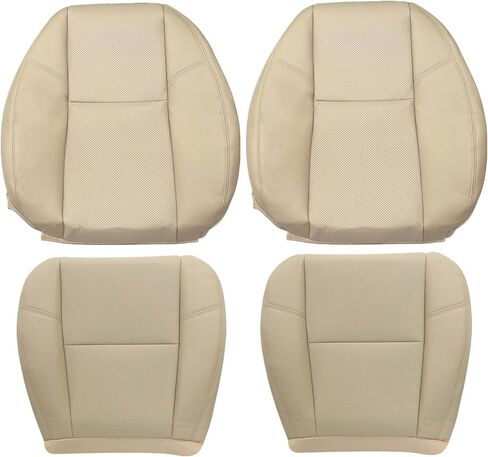 NLQR Front Both Side Bottom & Top Replacement Leather Seat Covers Compatible with Cadillac Escalade Chevy Tahoe Suburban Silverado GMC Yukon Sierra 2009 2010 2011 2012 2013 2014 Cashmere Tan #333 313 in Saudi Arabia