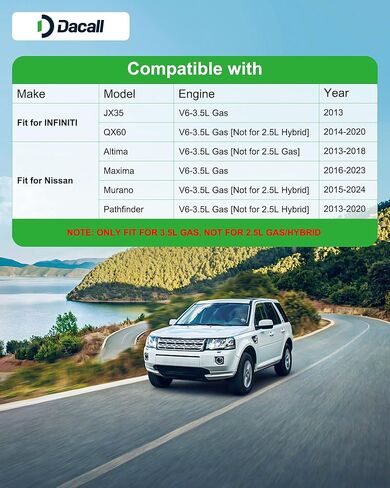 3.5L GAS ONLY Dacall Air Filter Set fit for Nissan Pathfinder (2013-2020), Murano (2015-2024), Maxima (2016-2023), Altima (2013-2018), for INFINITI QX60 (2014-2020), Replace 16546-AA020 27277-3JC1A in Kuwait