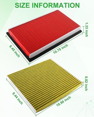 3.5L GAS ONLY Dacall Air Filter Set fit for Nissan Pathfinder (2013-2020), Murano (2015-2024), Maxima (2016-2023), Altima (2013-2018), for INFINITI QX60 (2014-2020), Replace 16546-AA020 27277-3JC1A in Kuwait