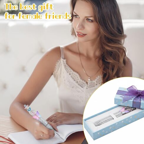 16 قطعة قلم لامع قابل للخرز، أقلام فاخرة من حجر الراين بالكامل للخرز، أقلام يومية لطيفة، أقلام ألماس متعددة الألوان، أقلام حبر جاف ممتعة للنساء، لوازم مكتبية يدوية الصنع in Kuwait