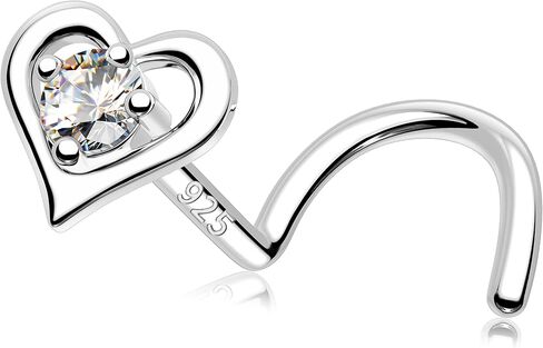 MeIighting 925 Sterling Silver Butterfly Nose Stud S Shaped Nose Ring 20G Solid Silver Butterfly Nose Piercing Jewelry Clear CZ for Women Men Nostril Piercing in Kuwait