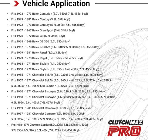 مجموعة قابض السباق CMP المرحلة 3 تناسب Chevy 69-71 Biscayne Impala Bel Air Caprice Nova Camaro، Buick 68-71 Skylark 1973 Centurion Century Regal LeSabre، GMC 78-82 Caballero 3.8L 3.9L 4.1L 4.4L 5.7L 7.5L in Saudi Arabia
