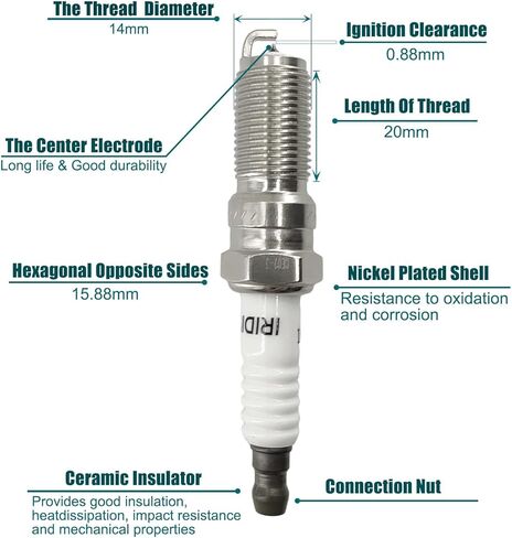 Iridium Spark Plugs SP530 Set of 4pcs Compatible With Ford Fusion S SE SEL Mercury Milan Base Premier 2006 2007 2008 2009 2.3L L4 in Kuwait