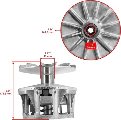 Caltric 1323283 3211142 7518412 Primary Drive Clutch With Belt & Bolt Compatible with Polaris RZR 900 2016-2023 in Saudi Arabia