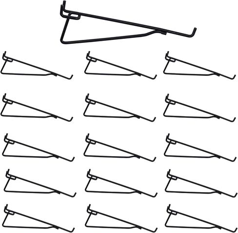 8 PCS Pegboard Shelf Hooks, 6 Inch Metal Utility Hook, Pegboard Shelf Brackets Hooks, 1/4 inch PegBoard Organizer Accessories, Storage Rack for Garage Workbench Art Craft Room Office Retail Shop in Kuwait