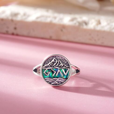 God Is Greater Than The Highs And Lows Ring 925 Sterling Silver Highs And Lows Mountain Jewelry Gifts For Women in Kuwait