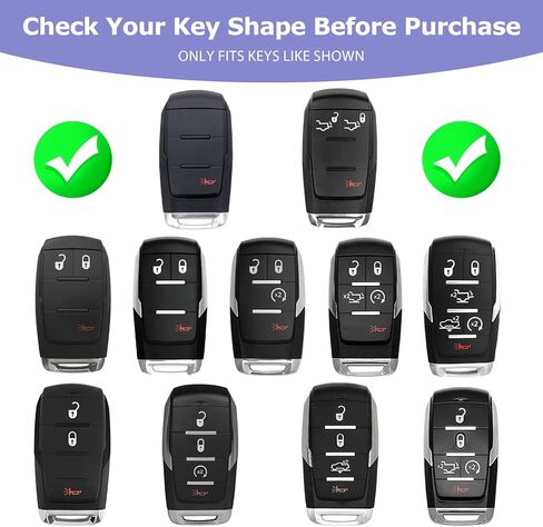 2PCS for Dodge RAM Key Fob Cover Clear case Fits 2019 2020 2021 2022 2023 2024 2025 RAM 1500/2500/3500/4500/5500 Longhorn/TRX 3 4 5 6 Buttons Black in Saudi Arabia