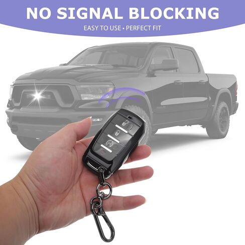 2PCS for Dodge RAM Key Fob Cover Clear case Fits 2019 2020 2021 2022 2023 2024 2025 RAM 1500/2500/3500/4500/5500 Longhorn/TRX 3 4 5 6 Buttons Black in Saudi Arabia