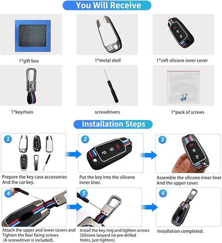 لغطاء Ford Key Fob، حافظة مفتاح Fob ذات 3 أزرار مناسبة لـ 2015-2018 F150 F250 F350 F450 F550 Explorer Escape Bronco Maverick Expedition Ranger Accessories، غطاء واقي من سبائك الزنك المعدنية لمفتاح Fob in Kuwait