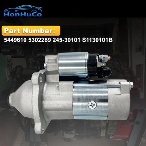 5449610 245-30101 12V 10T Starter Motor 3KW Compatible with Cummins QSF2.8/ISF2.8 Engine for Broce Broom Sweeper RCT350 QSF 2.8 Engine Replaces # 5302289 S1130101B in Kuwait