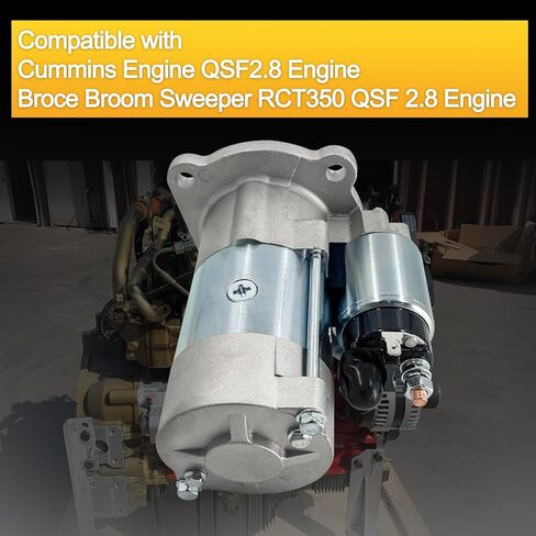5449610 245-30101 12V 10T Starter Motor 3KW Compatible with Cummins QSF2.8/ISF2.8 Engine for Broce Broom Sweeper RCT350 QSF 2.8 Engine Replaces # 5302289 S1130101B in Kuwait