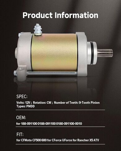 OCPTY Starter Fit for For CFMoto CF500 600 CForce UForce Rancher X5 ATV in Saudi Arabia