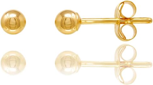 14KT Yellow Gold Ball Stud Earrings With Butterfly Pushbacks (2MM) in Saudi Arabia