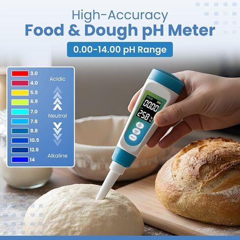 Digital pH Meter for Water - 0.01 pH Accuracy, 0-14 pH Range Tester for Hydroponics, Pools, Drinking Water, and Aquariums - Pocket-Size pH Tester with ATC and Calibration Powders (Batteries Included) in Saudi Arabia
