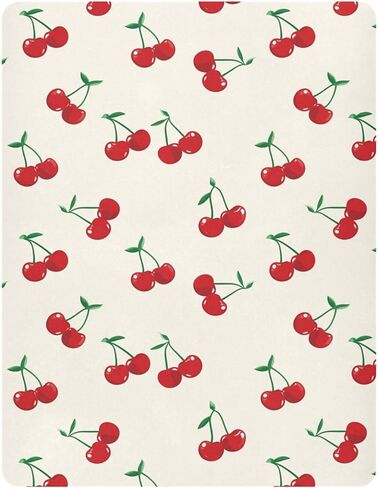 Pfrewn Crib Sheets for Boys Girls Retro Sweet Cherry Fitted Crib Sheet Fits Standard Crib Mattress Pads Stretch Soft Toddler Baby Sheet, 52x28x9IN in Kuwait