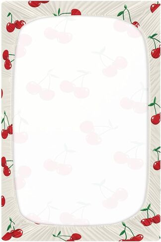 Pfrewn Crib Sheets for Boys Girls Retro Sweet Cherry Fitted Crib Sheet Fits Standard Crib Mattress Pads Stretch Soft Toddler Baby Sheet, 52x28x9IN in Kuwait