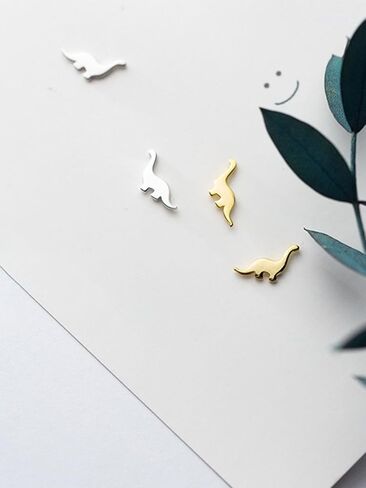 Tiny Dinosaur Stud Earrings for Women Silver Plated Hypoallergenic Cute Small Tanystropheus Dino Mini Studs Cartilage Post Dainty Minimalist Piercing Jewelry Gifts in Saudi Arabia
