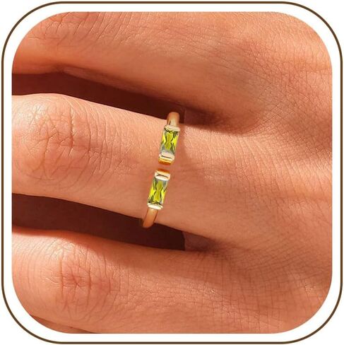 WFYOU Gold Birthstone Rings for Women Non Tarnish Dainty 14K Gold Plated Stackable CZ Ring Adjustable Rings Wedding Promise Rings for Her Couples Gemstones Personalized Jewelry Gift for Birthday in Kuwait