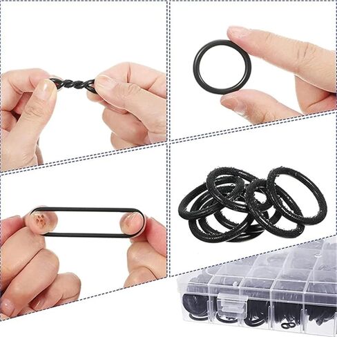 225PCS Rubber O-Ring Oil Resistance O-Ring Washer Gasket Seals Watertightness Assortment Different Size With Plastic Box Kit Set in Kuwait