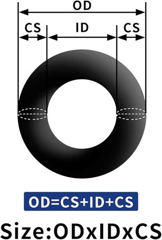 50 PCS/Lot Nitrile Rubber Black NBR 70A O-ring CS 2mm OD 5/5.5/6/6.5/*2mm O-Ring Gasket Oil.(OD5xID1,70A- 50 PCS) in Kuwait