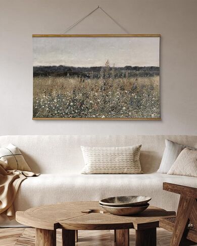 ARPEOTCY Extra Large Vintage Framed Wall Art, 36x54 Inch Flower Meadow Landscape Hanging Framed Wall Art Decor for Living Room Bedroom, Canvas Prints, Retro Scenery Pictures Above of Bed in Kuwait