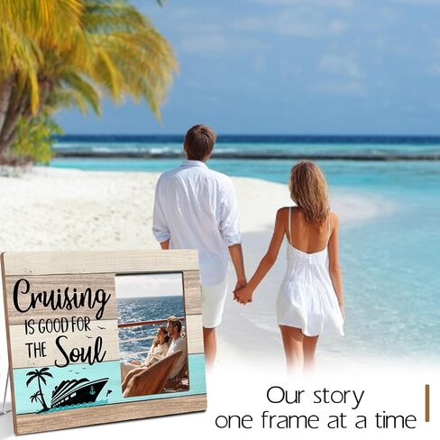 Cruise Wooden Picture Frame Traveler Gifts for Cruise Lovers, Cruising Is Good For The Soul, Fits 4x6 Photo Frame in Saudi Arabia