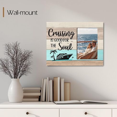 Cruise Wooden Picture Frame Traveler Gifts for Cruise Lovers, Cruising Is Good For The Soul, Fits 4x6 Photo Frame in Saudi Arabia