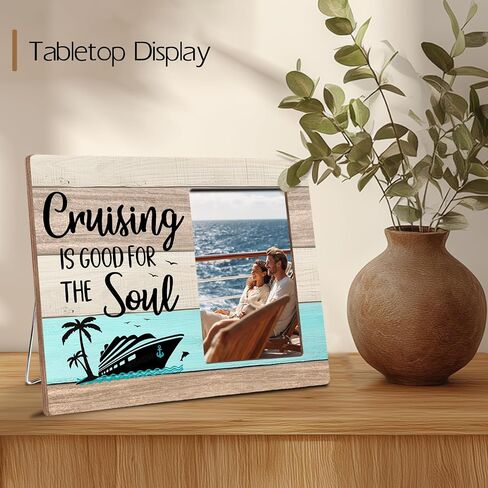 Cruise Wooden Picture Frame Traveler Gifts for Cruise Lovers, Cruising Is Good For The Soul, Fits 4x6 Photo Frame in Saudi Arabia