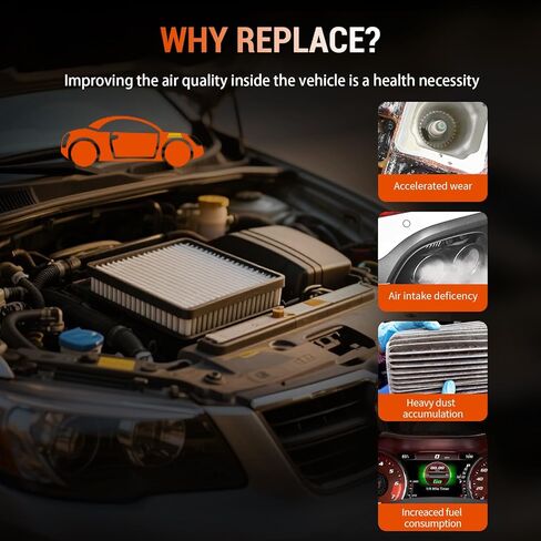 2Pcs Engine & Cabin Air Filters, Fit for 2005-2010 Chevy Cobalt, 2007-2010 Pontiac G5, 2005-2006 Pontiac Pursuit, CA9969, CF10361 in Kuwait