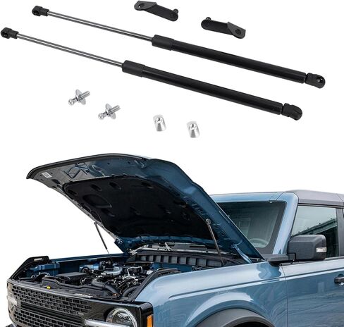 Front Hood Lift Struts Compatible with Ford Bronco 2021 2022 2023 2024 2025 2/4 Door Hood Supports Struts Kit, Bolt in System, 1 Pair Black in Kuwait