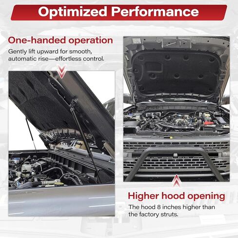 Front Hood Lift Struts Compatible with Ford Bronco 2021 2022 2023 2024 2025 2/4 Door Hood Supports Struts Kit, Bolt in System, 1 Pair Black in Kuwait