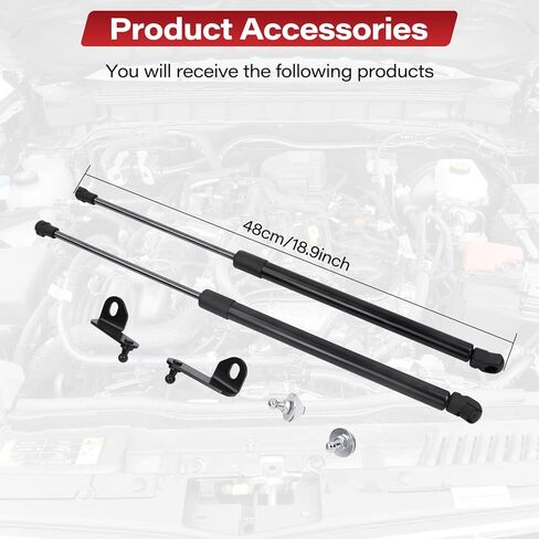Front Hood Lift Struts Compatible with Ford Bronco 2021 2022 2023 2024 2025 2/4 Door Hood Supports Struts Kit, Bolt in System, 1 Pair Black in Kuwait