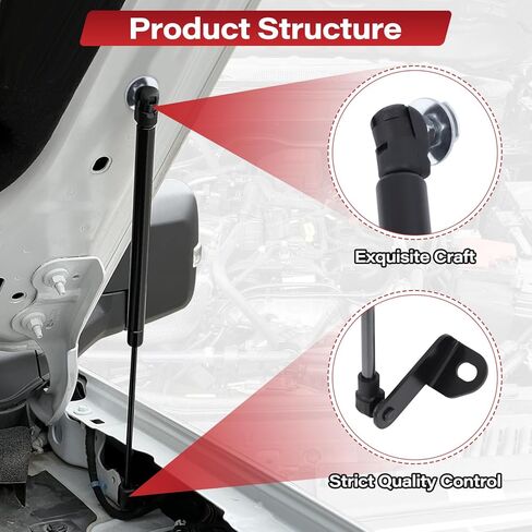 Front Hood Lift Struts Compatible with Ford Bronco 2021 2022 2023 2024 2025 2/4 Door Hood Supports Struts Kit, Bolt in System, 1 Pair Black in Kuwait