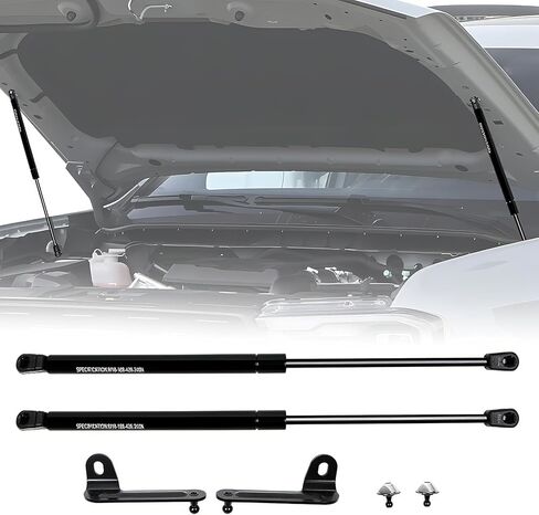 Front Hood Struts Kit for Ford Ranger 2024+ No Drill Hydraulic Lift Supports, Black Powder Coated Brackets & Durable Gas Springs, Compatible with Ford Ranger Accessories 2024-2026, 2 PCS in Kuwait