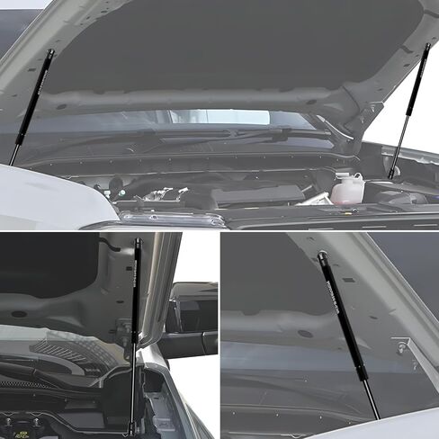 Front Hood Struts Kit for Ford Ranger 2024+ No Drill Hydraulic Lift Supports, Black Powder Coated Brackets & Durable Gas Springs, Compatible with Ford Ranger Accessories 2024-2026, 2 PCS in Kuwait