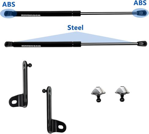 Front Hood Struts Kit for Ford Ranger 2024+ No Drill Hydraulic Lift Supports, Black Powder Coated Brackets & Durable Gas Springs, Compatible with Ford Ranger Accessories 2024-2026, 2 PCS in Kuwait