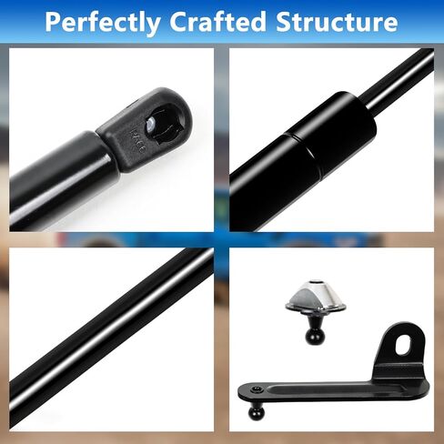 Front Hood Struts Kit for Ford Ranger 2024+ No Drill Hydraulic Lift Supports, Black Powder Coated Brackets & Durable Gas Springs, Compatible with Ford Ranger Accessories 2024-2026, 2 PCS in Kuwait
